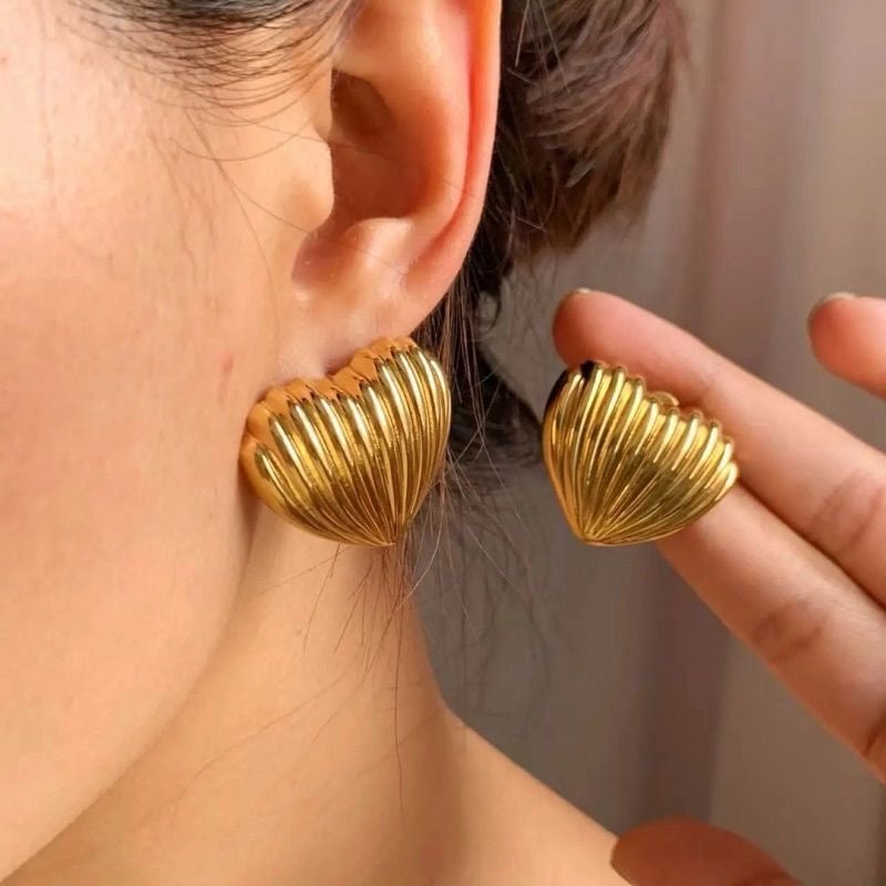 Heart Lined Earrings - Image 2