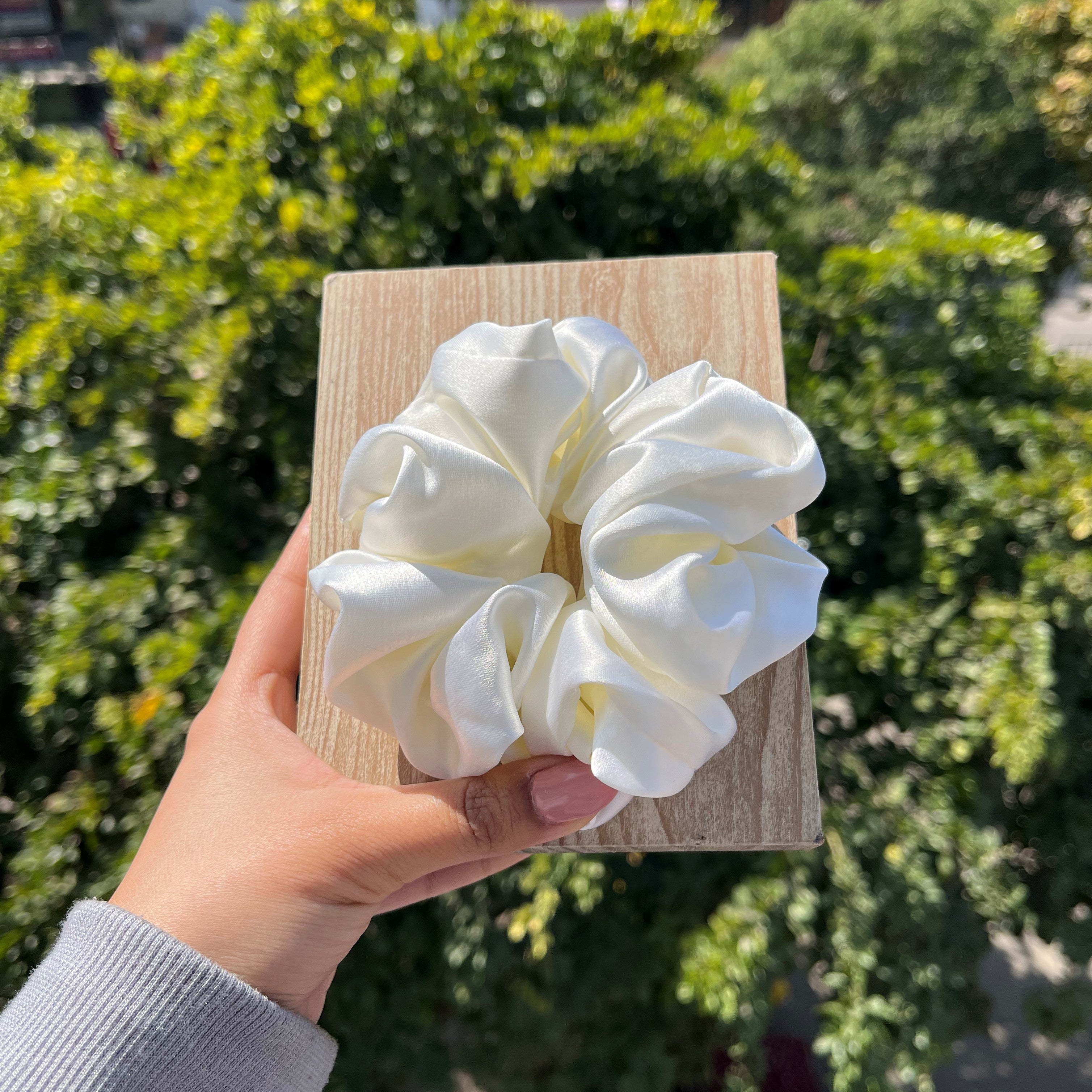 Super Soft White Scrunchie