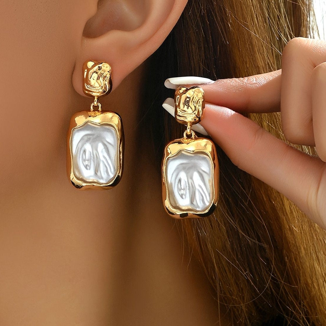 Gold Plated Pearl Earrings