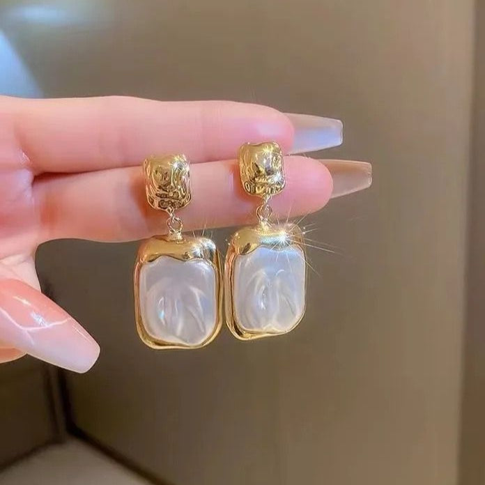 Gold Plated Pearl Earrings - Image 2