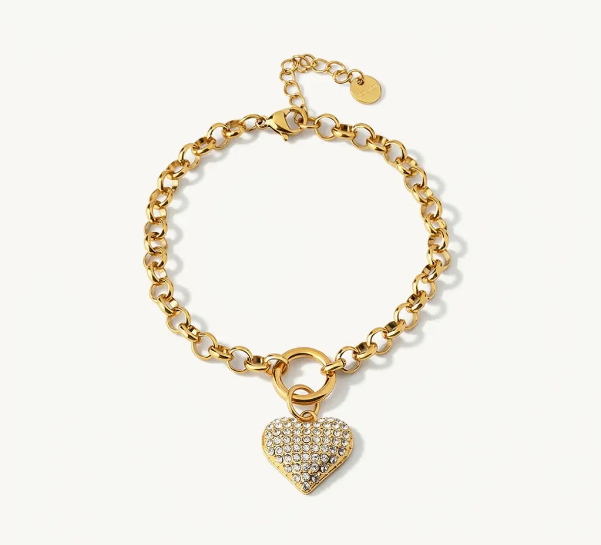 Bold sparkle heart bracelet 