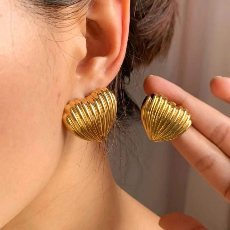 Heart Lined Earrings - Image 2