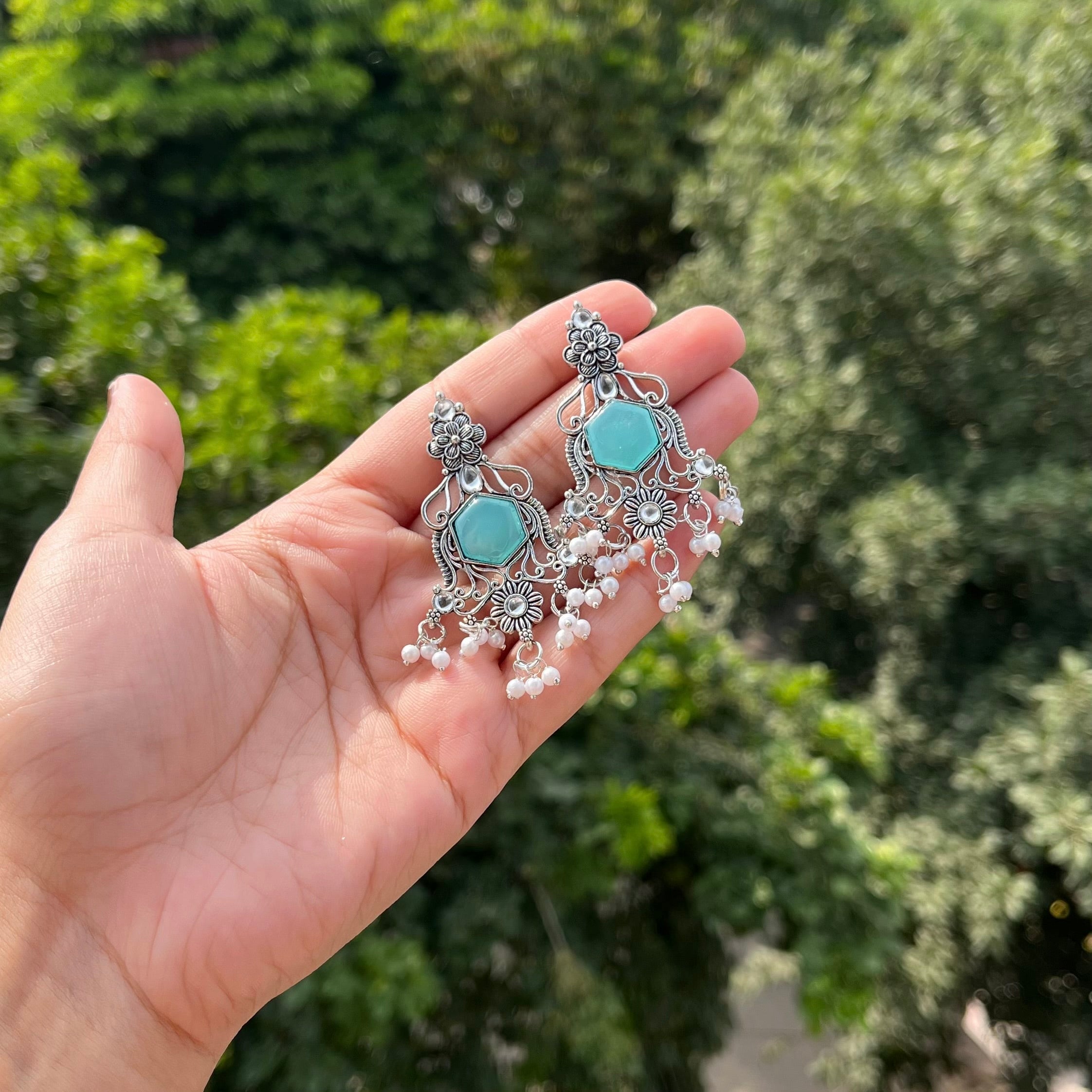 Ishika Oxidised Earrings