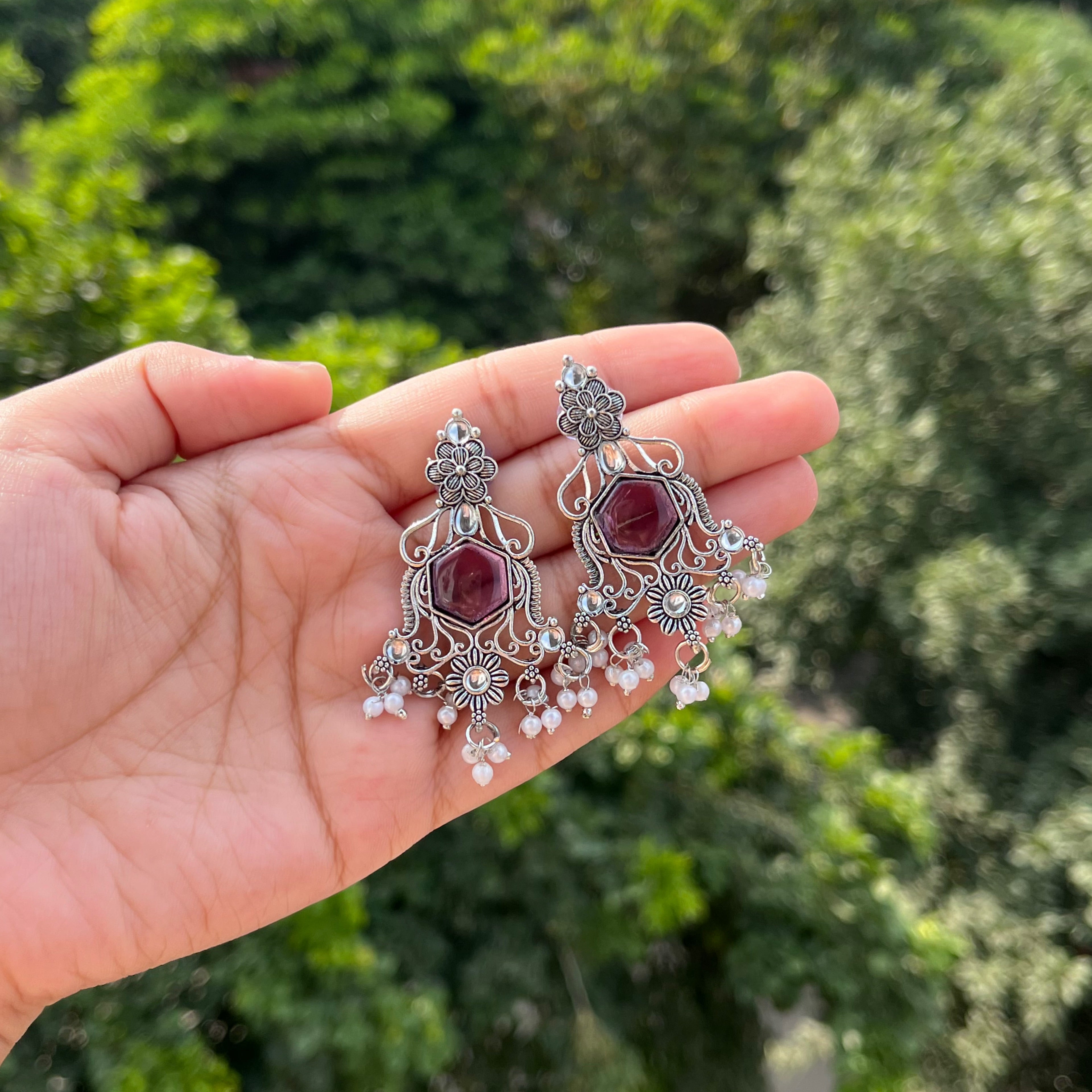 Ishika Oxidised Earrings - Image 4