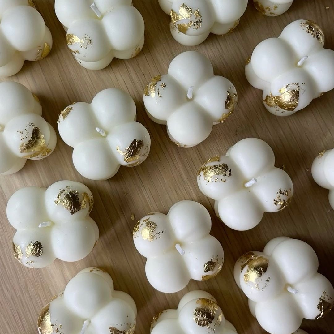 Gold Leafed Mini Bubble Candle