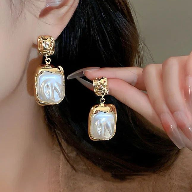 Gold Plated Pearl Earrings - Image 3