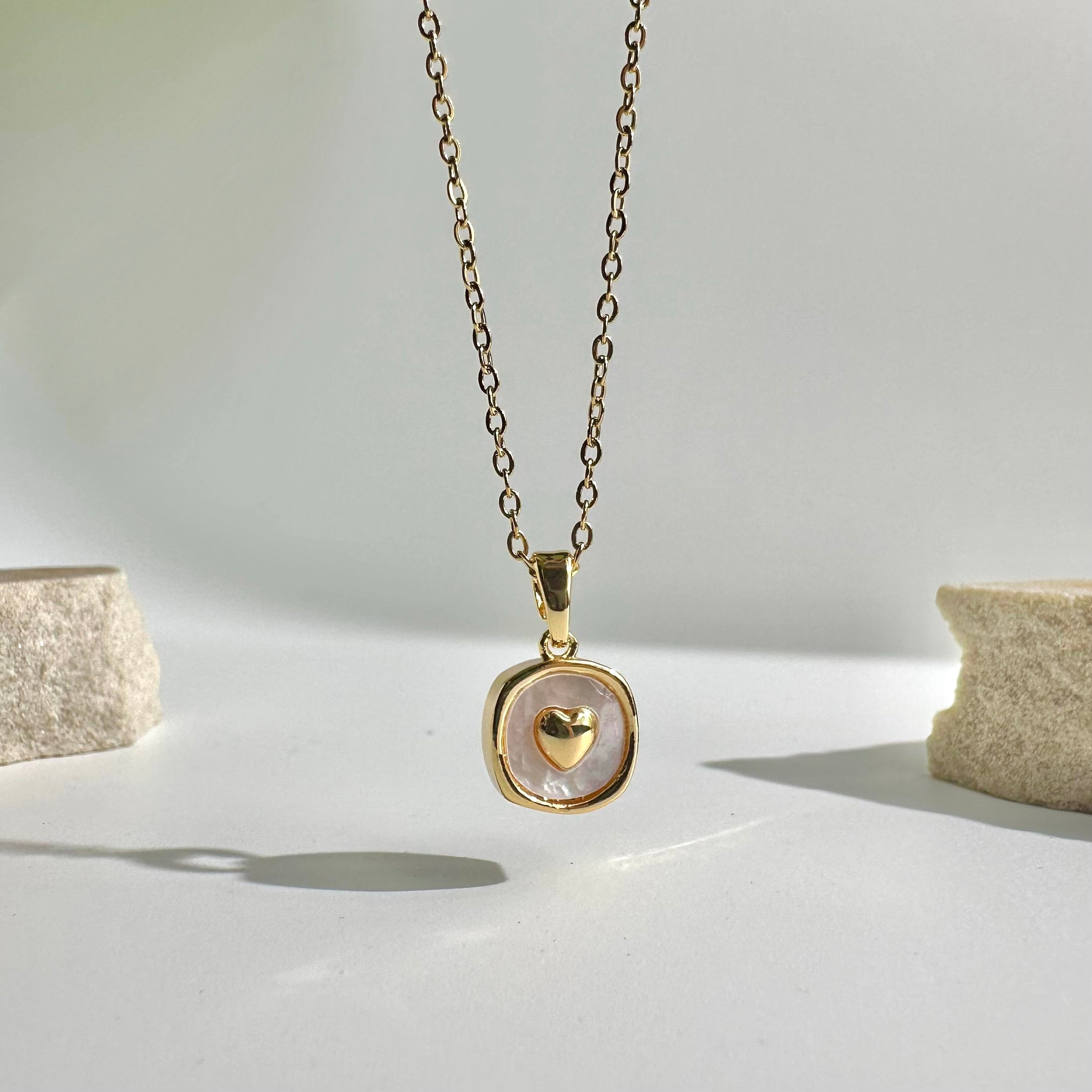 Sqaure w Heart Pendant