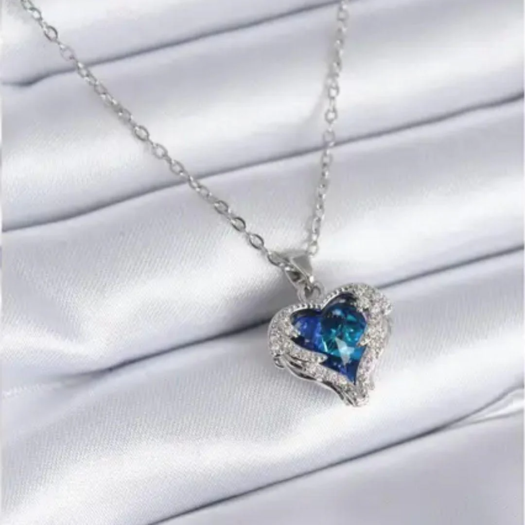  Blue Sapphire Heart Pendant  - Image 2