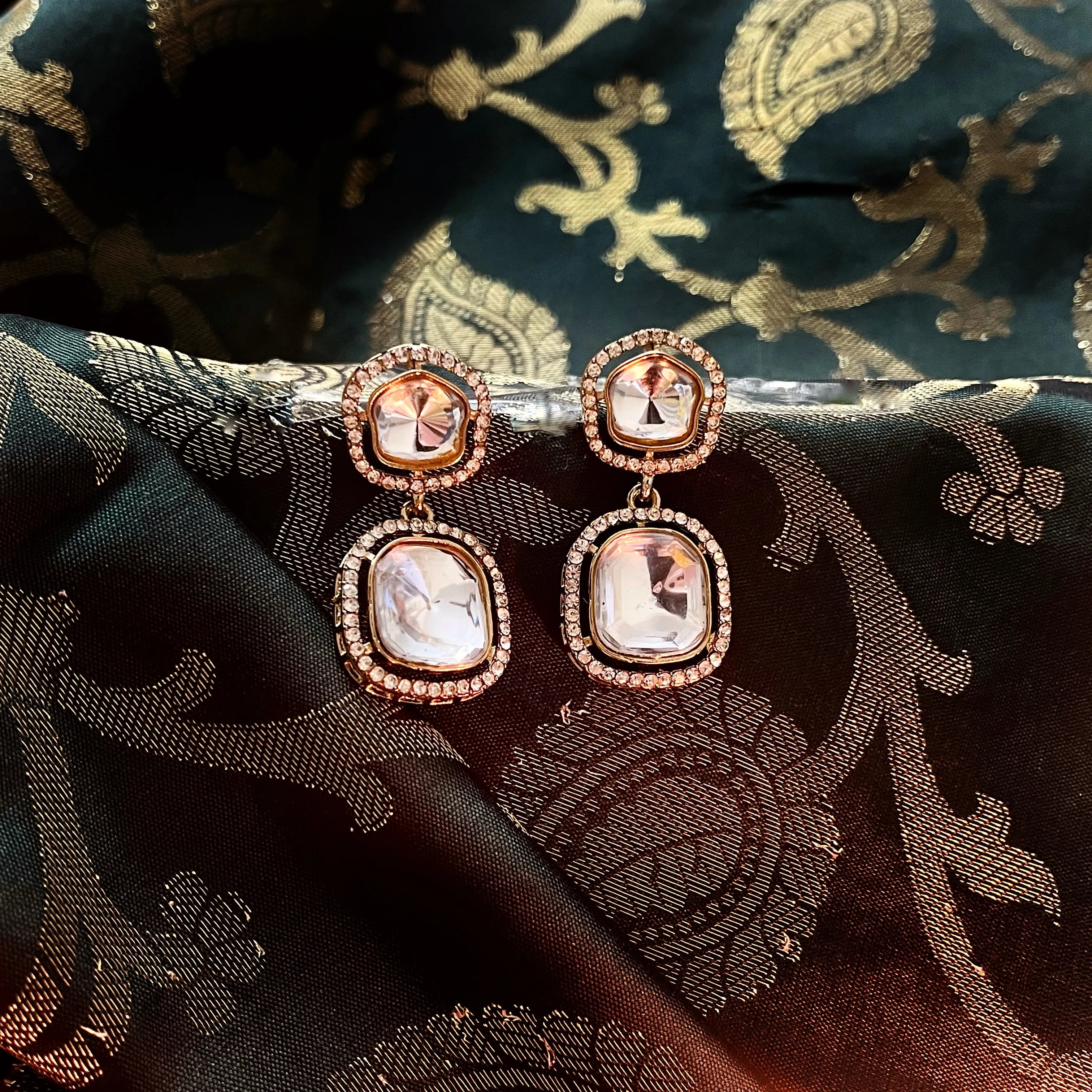 Zari Crystal Drop Earrings