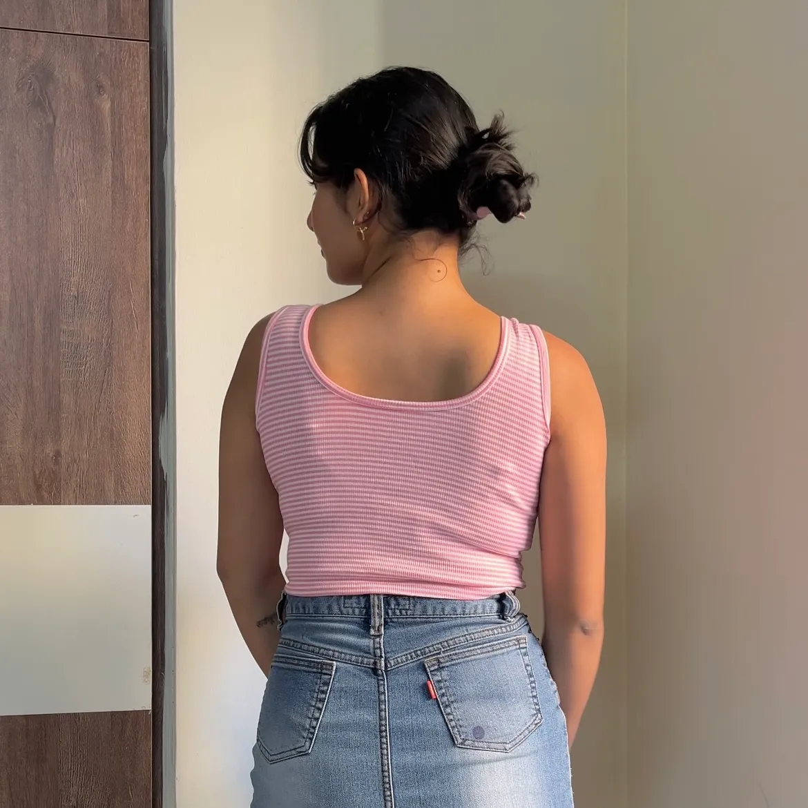 Pink & White Striped Top - Image 3