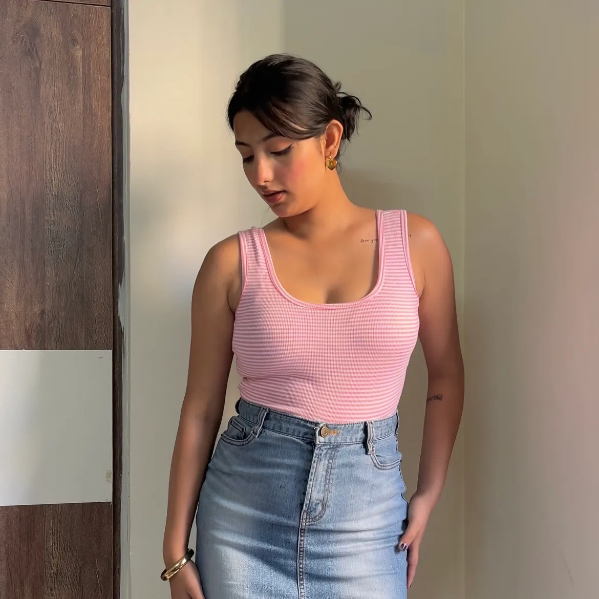 Pink & White Striped Top