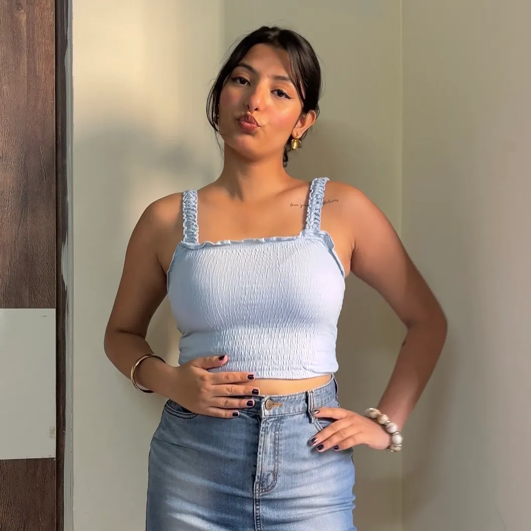 Baby Blue Elastic Top